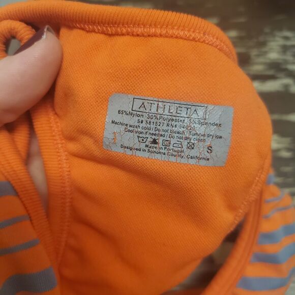 Athleta Orange/Blue Racerback Tank Sz S - Picture 3 of 3